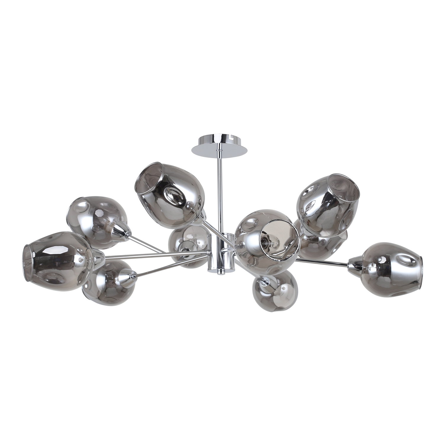 Люстра F-Promo Tilda 2657-10U, D880*H380, хром, плафоны из стекла дымчато-серого цвета