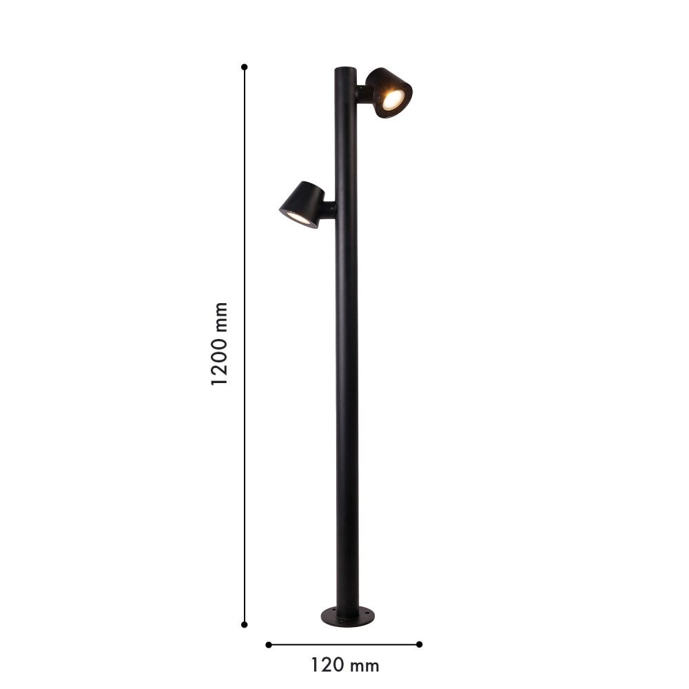 Уличный столб 35*5*120- см, *LED*20W, Favourite Bio 4744-2F, черный