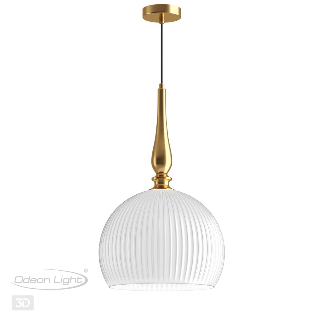 Подвес Odeon Light Runga 4765/1 диаметр 35 см, белый/бронзовый