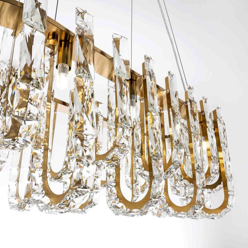 Подвесная люстра 32*80*70/140 см, 12xG9 MODELUX ML.6621.12 BS латунь