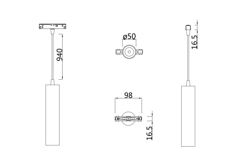 Трековый светодиодный светильник Maytoni Technical Track lamps TR016-2-12W4K-W, 13W LED, 4000K, белый