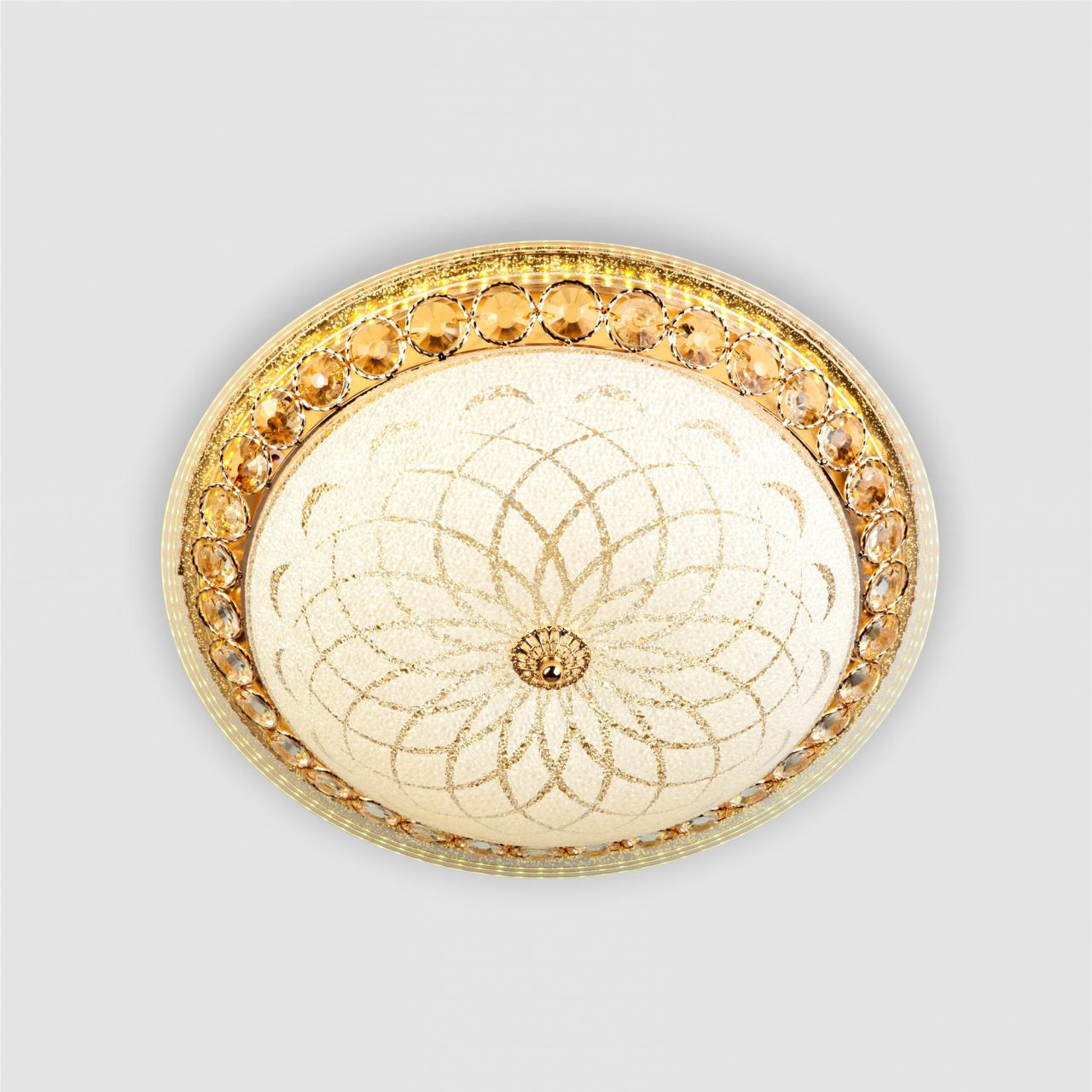 Светильник 80*80*14 см, LED 150W, 3300 / 5000К, Золото LED4U L1107-800 GD