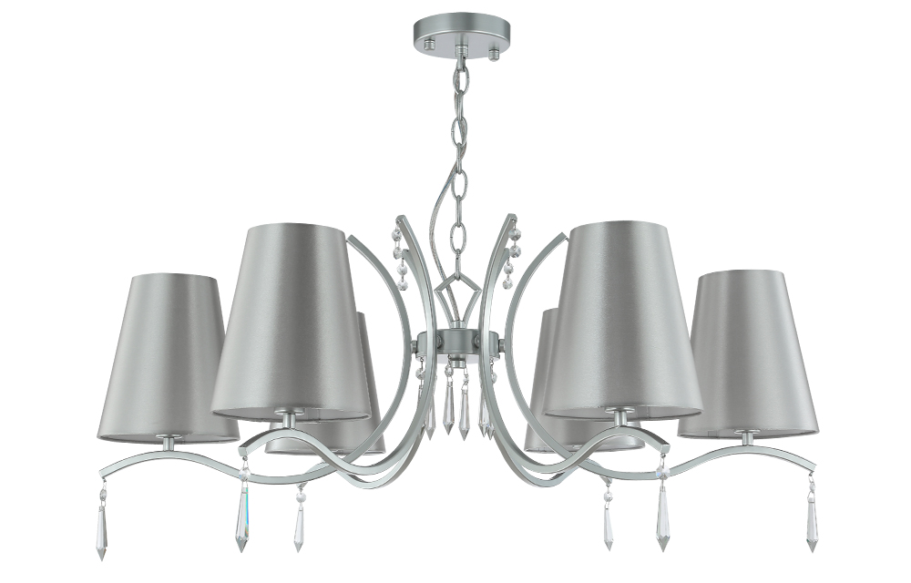 Люстра 86 см, Crystal Lux RENATA SP6 SILVER Серебряный