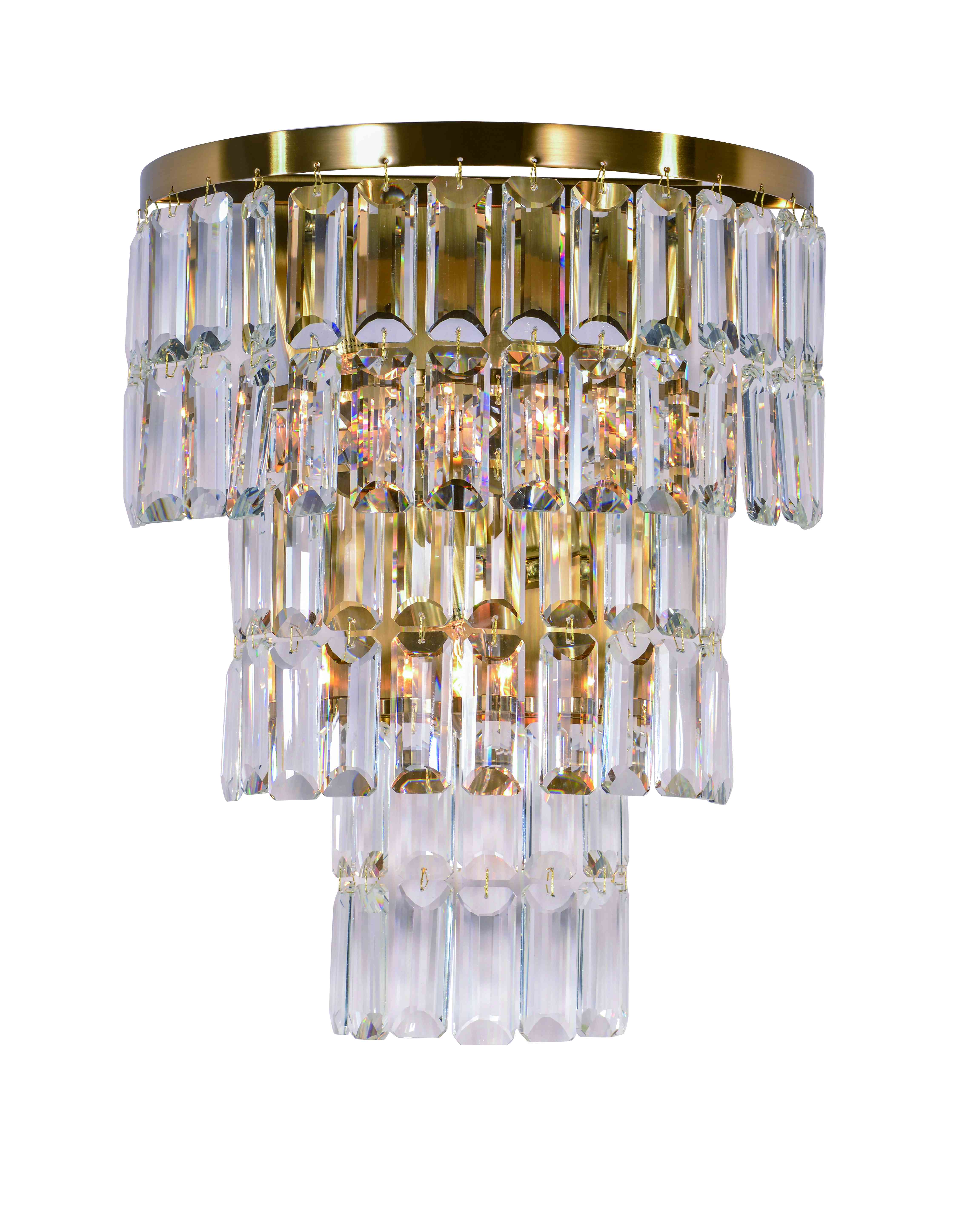 Бра 350*200*370, 4*E14, 40W NewRgy Cristallo W2752P/4A PLATING BRASS+CLEAR, PLATING BRASS+CLEAR