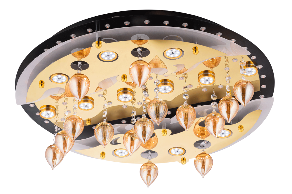 Люстра Ø600 x H180, мм, 12*3W(36W), BK+GD MIX(Чёрный+Золото) Sfera Sveta 8266/12 BK+GD MIX