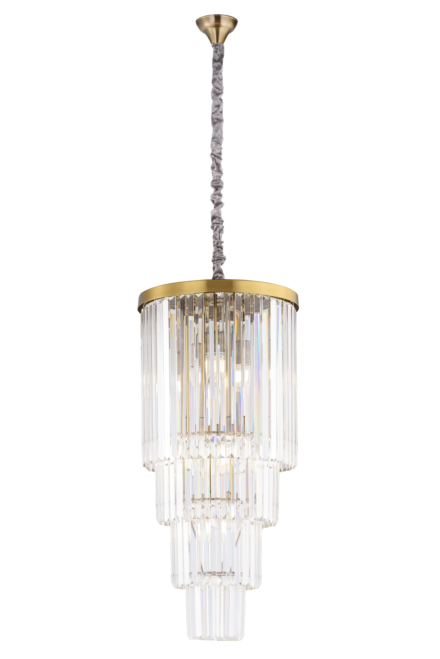 Люстра 400*860-1500, 10*E14, 40W NewRgy Cristallo 8760/10BR BRONZE, Бронза
