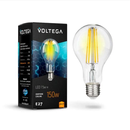 7104 Лампа светодиодная  Voltega Crystal 15W 1450Lm 2800K E27