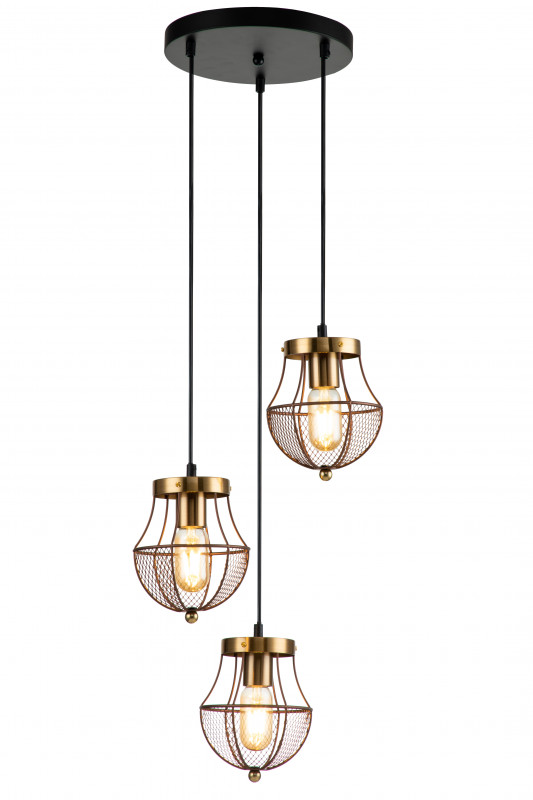 Подвесной светильник 350*350*224/1724 мм, 3*E27 золотой Indigo Pallo V000189, 10011/3P Gold
