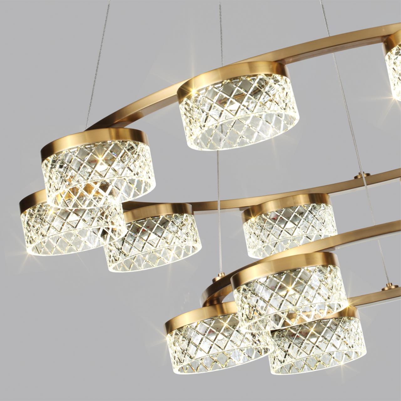 Люстра 100*100*150 см, 1 LED*96W, 4000 К, Odeon Light Fivre, античная бронза 5032/96L