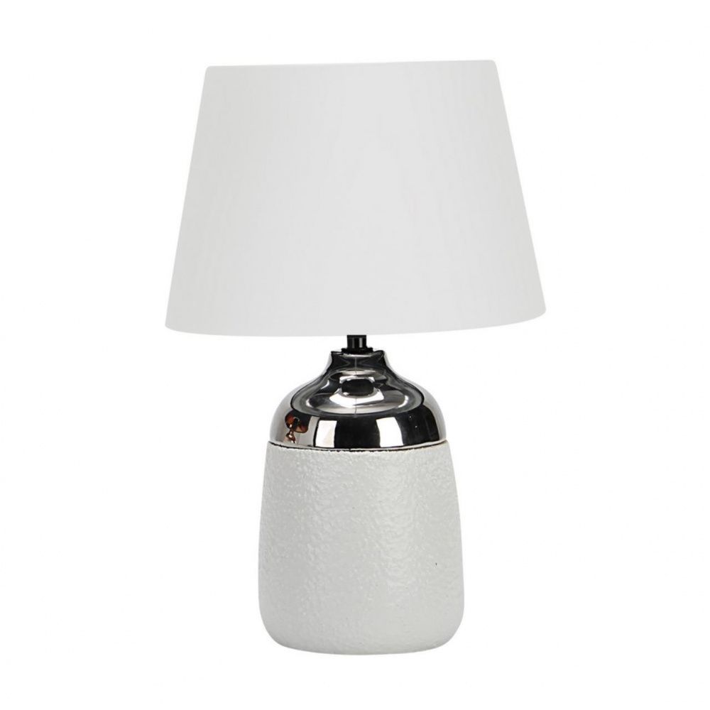 Настольная лампа Omnilux OML-82404-01, диаметр 28 см, Белый, Хром