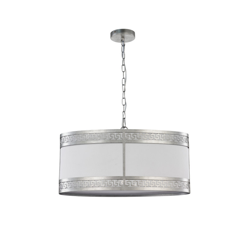 Подвесная люстра Favourite Exortivus 4010-3PC, L600*W250*H395/1395, античного серебра, плафон из белой ткани