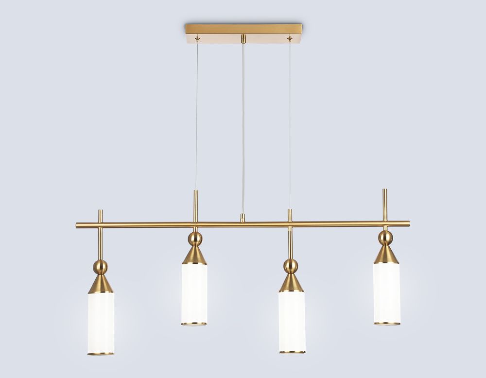 Подвесной светильник 84,5*6,5*41-115 см, 4*E14*40W, K, Ambrella Light High Light LH55274, латунь