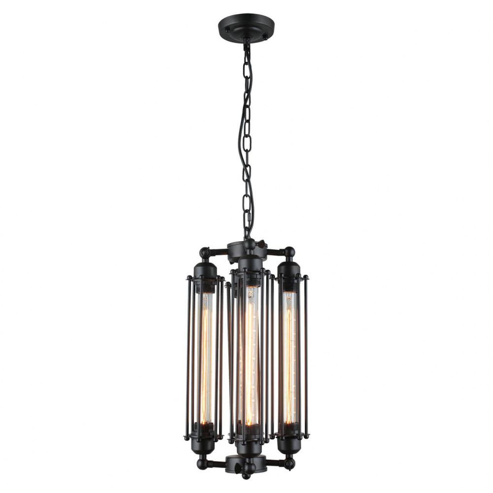 Подвесной светильник Omnilux Talamone OML-92603-04, черный-прозрачный, диаметр 25 см