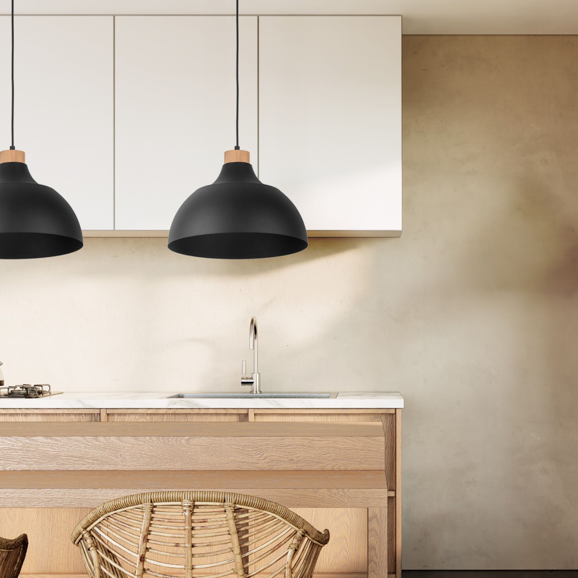 Подвесной светильник 34*34*170 см, 1*E27, W,  TK Lighting Cap 2071, черный