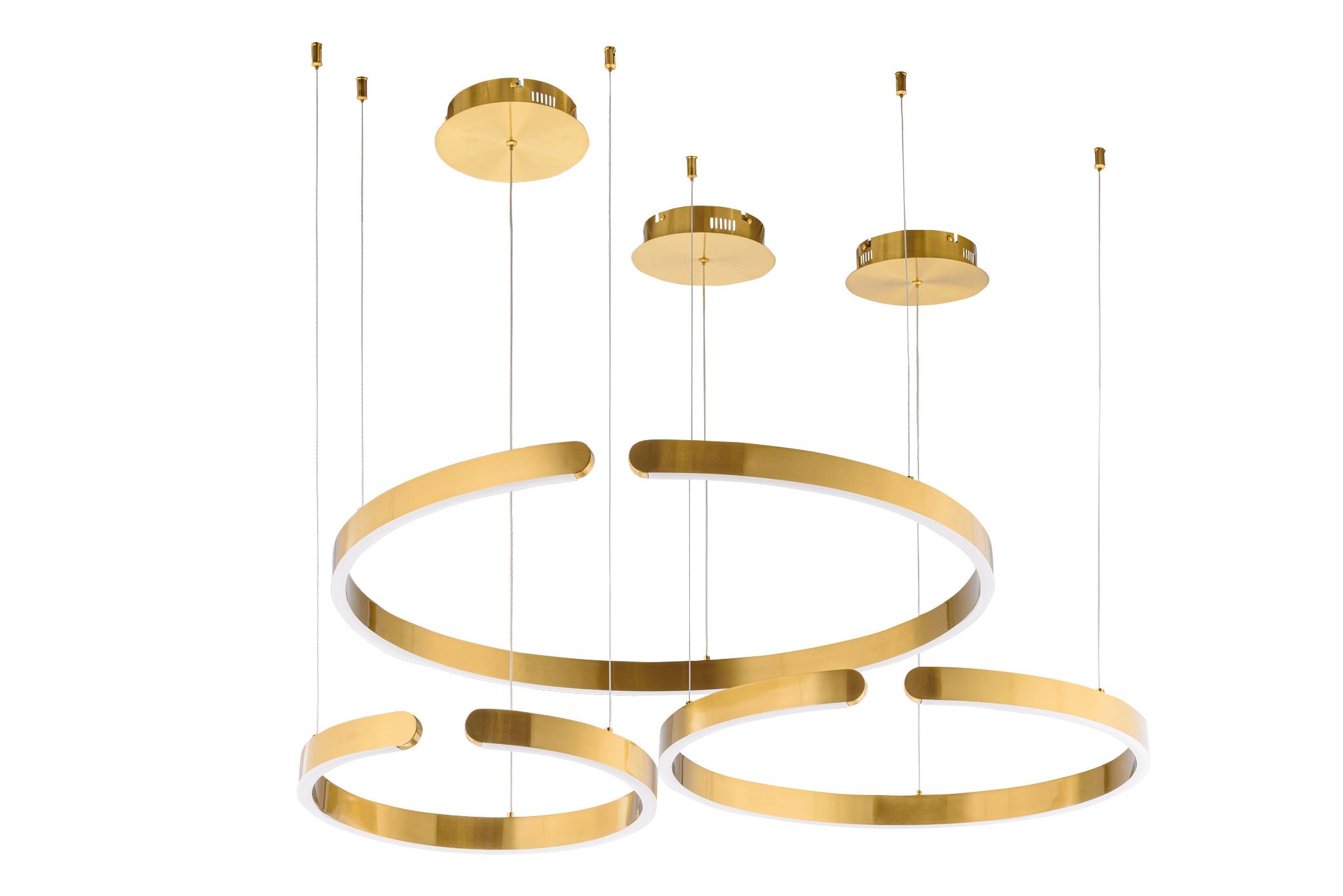 Люстра 400*600*800*1500, LED, 90W 4000K NewRgy LED 3002A-DWS-4+6+8 BRASS, Бронза