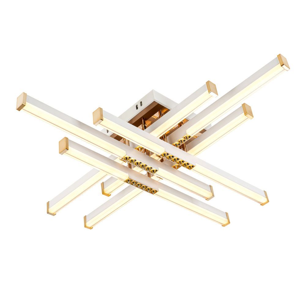 Светильник 77*77*13 см, LED*80W, 3000-6000K, Modelux  MDL.9376.700CL WH, Белый, Золото