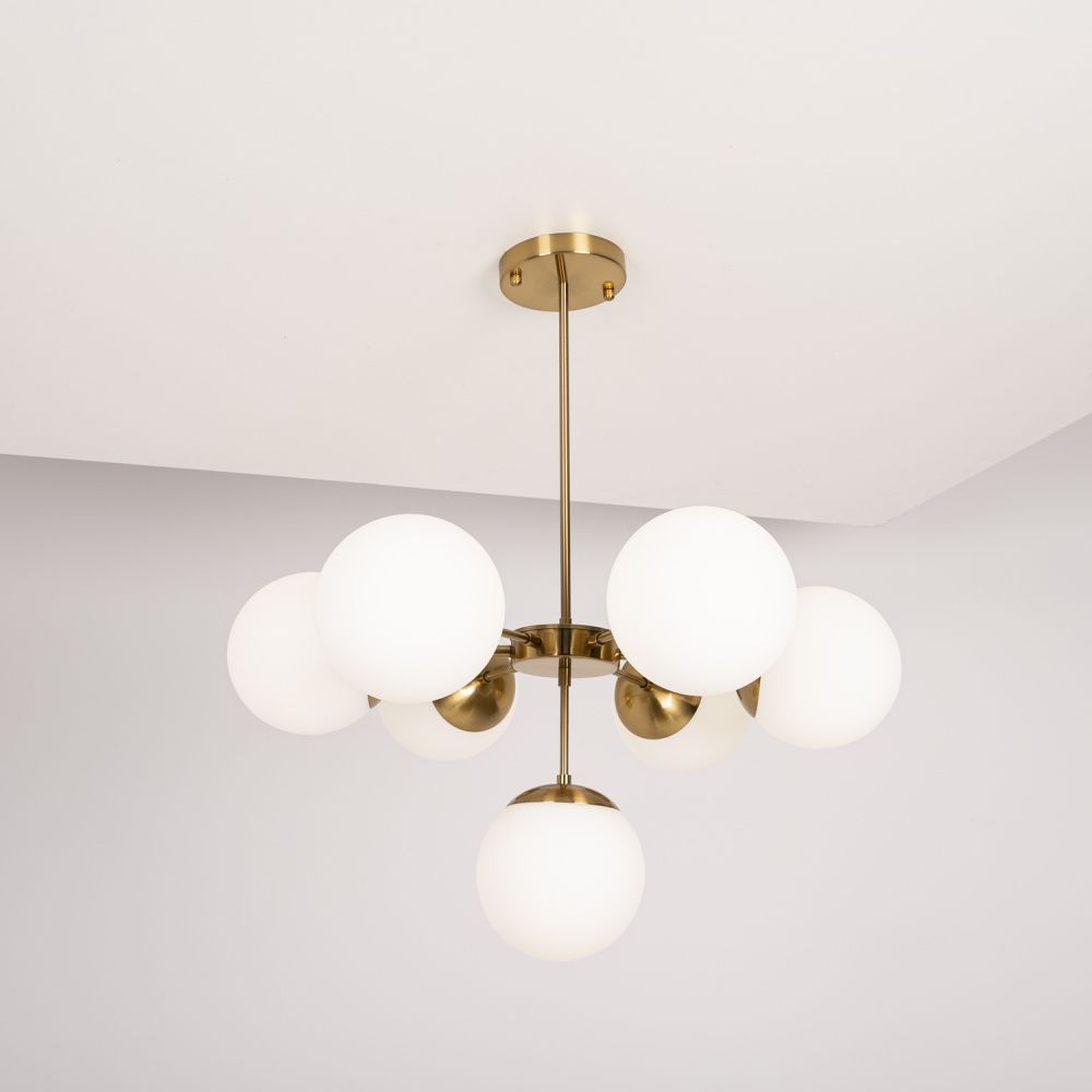 Подвесной светильник Copper Light Chandelier 7 80*80*48 см, 7*E14*40W, ImperiumLoft 40.1492, Золотистый