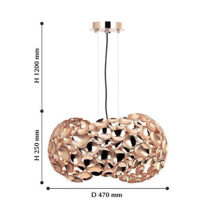 Люстра 2в1 Favourite Gittus 2013-3PC, D470*H250/1450, розовое золото