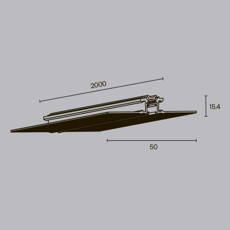 Шинопровод встраиваемый 200*5*1,5 см, Maytoni Technical  Busbar trunkings Levity TRX184-132B черный