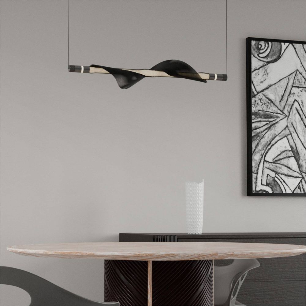 Светильник подвесной *104-300 см, 1*LED*29W, 3000K, Lightera Waves LE119L-98B, Черный