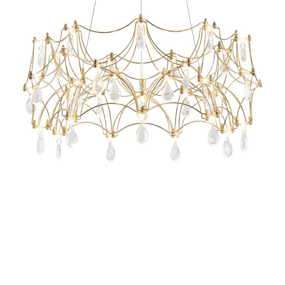 Подвесной светильник 57 см, 25W, 3000K, Freya Elara FR5591PL-L36BS, латунь