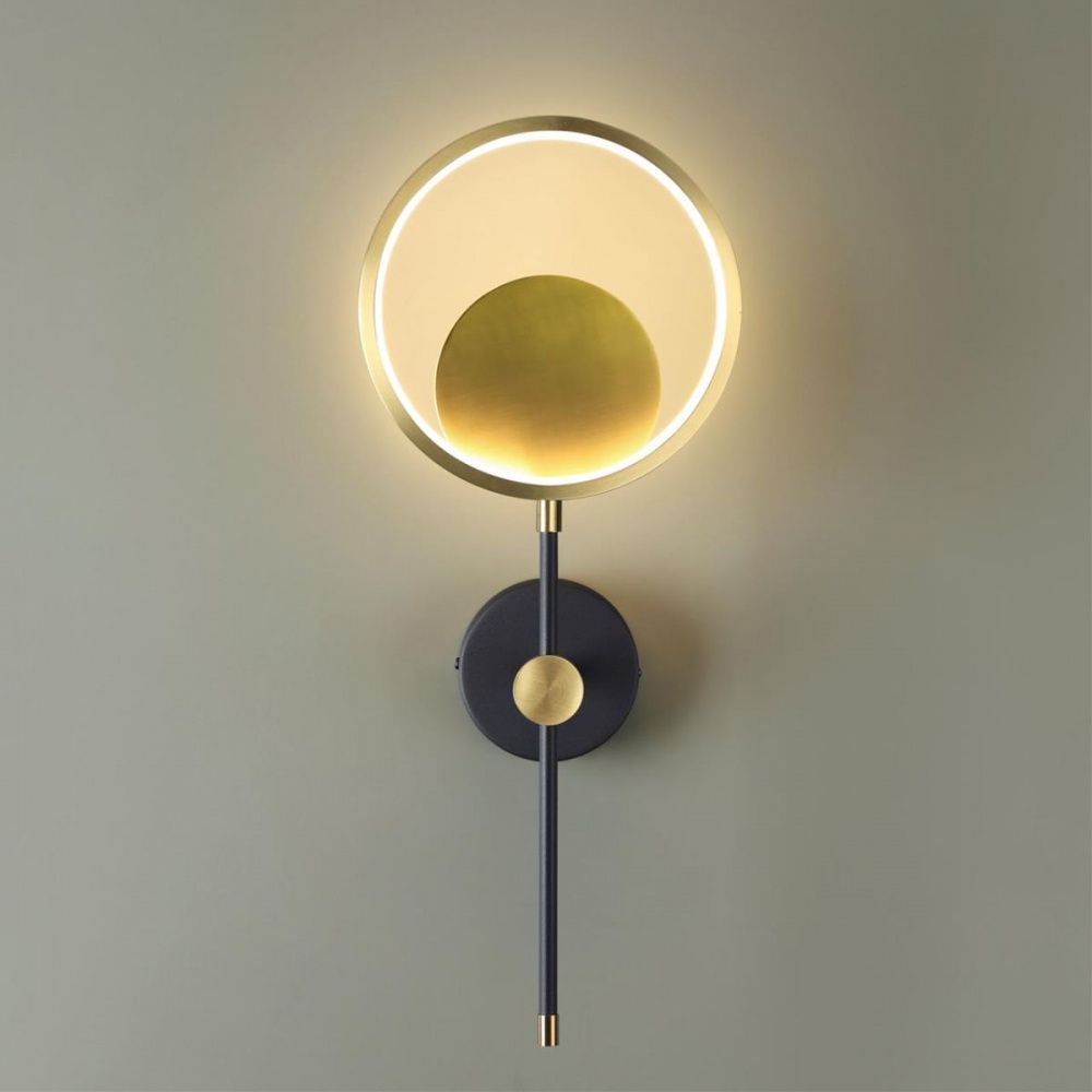 Бра 14*58 см, 12W, 3000K Odeon Light Denzel 4322/15WL черный, золото