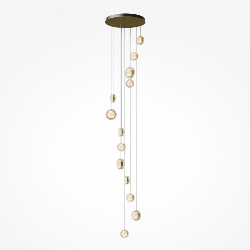 Каскадная люстра 60*60*367 см, LED, 3000К, Maytoni Pharao MOD361PL-L58BS3K латунный