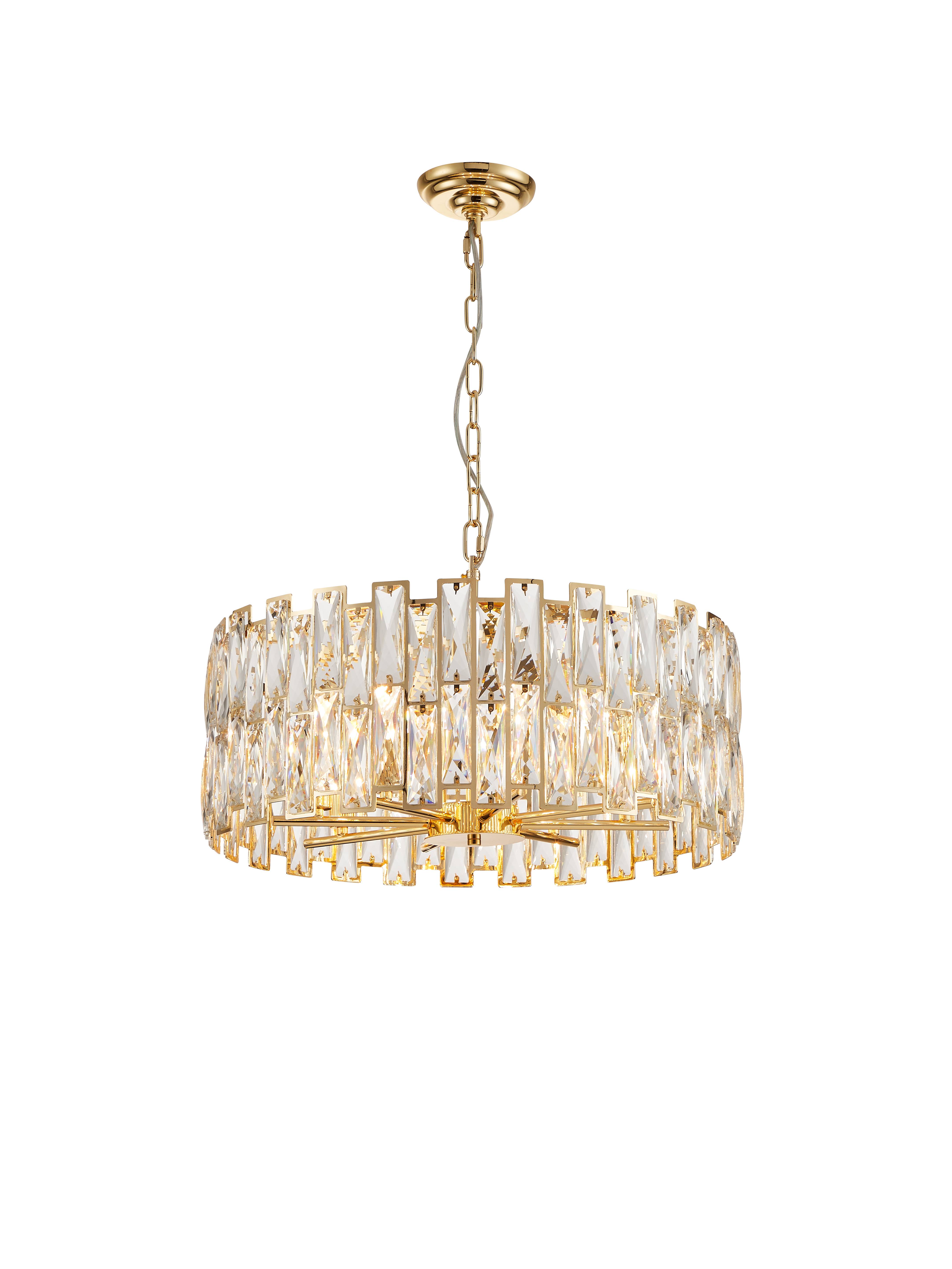 Люстра 600*230, 8*E14, 40W NewRgy Cristallo B65-ф600*H230 H GOLD, H GOLD