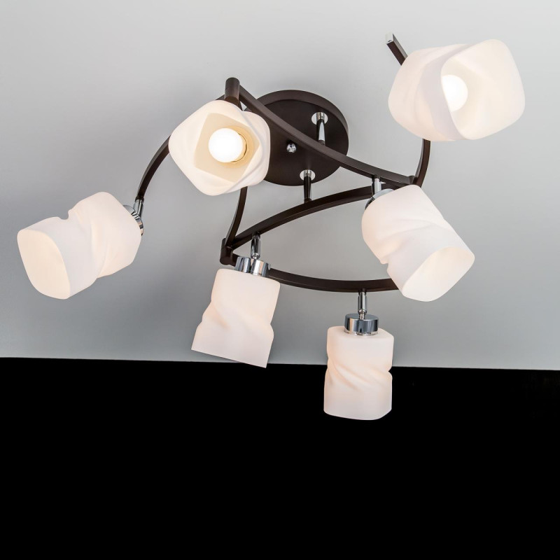 Люстра потолочная Citilux Берта CL126162 Хром + Венге