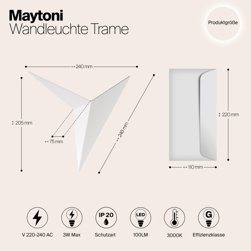 Светильник настенный Maytoni C808WL-L3W, белый/матовый