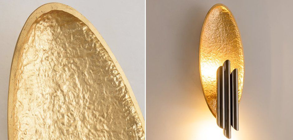 Бра Corrugation Gold 20*18*18 см, 2*G9*40W, ImperiumLoft 44.642, Чёрный, Золотистый, Серебристый
