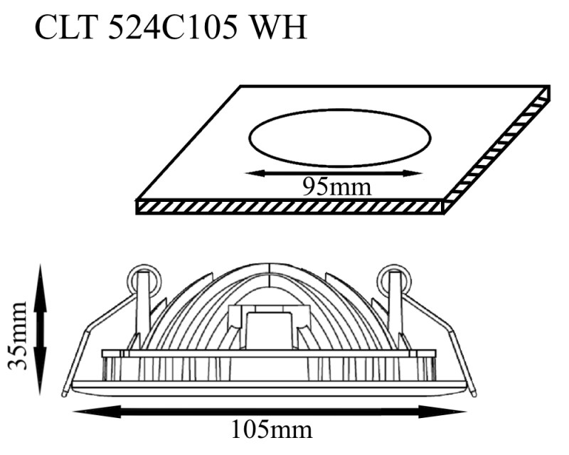 Светильник встроенный 11 см, 1*6W, 4000K, Crystal Lux CLT 524C105 WH Белый