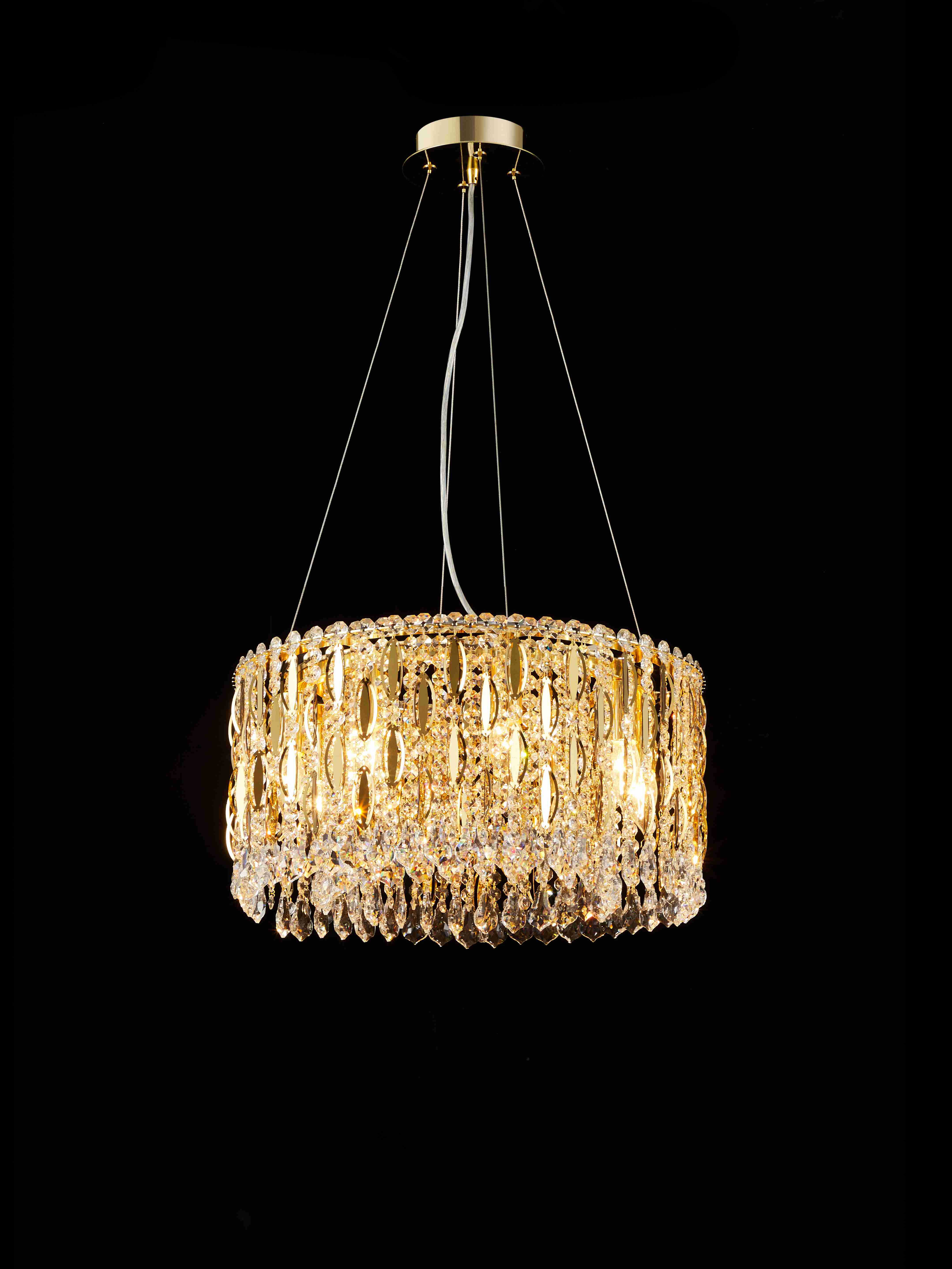 Люстра 500*250, 8*E14, 40W NewRgy Cristallo M27-ф500*H250 H GOLD, H GOLD