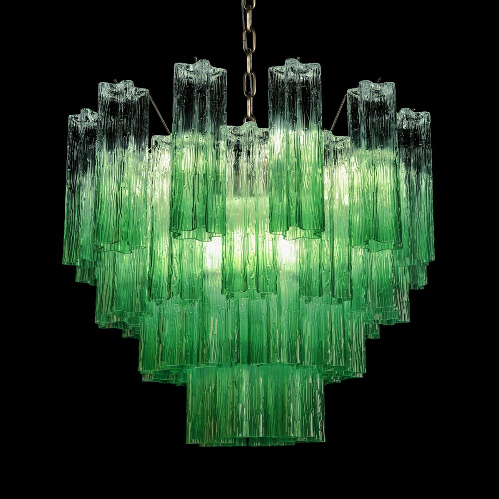 Подвесная люстра 60 см, Loft IT Murano 10580/600 Clear green, бронза