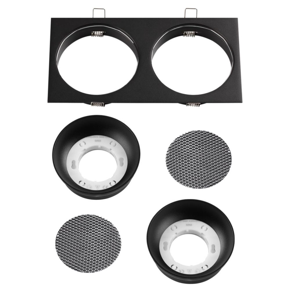 Светильник встраиваемый 22*12*3 см, вр 10,5*21,5 см, 2*GX53*12W, Novotech Gemini 371008, черный