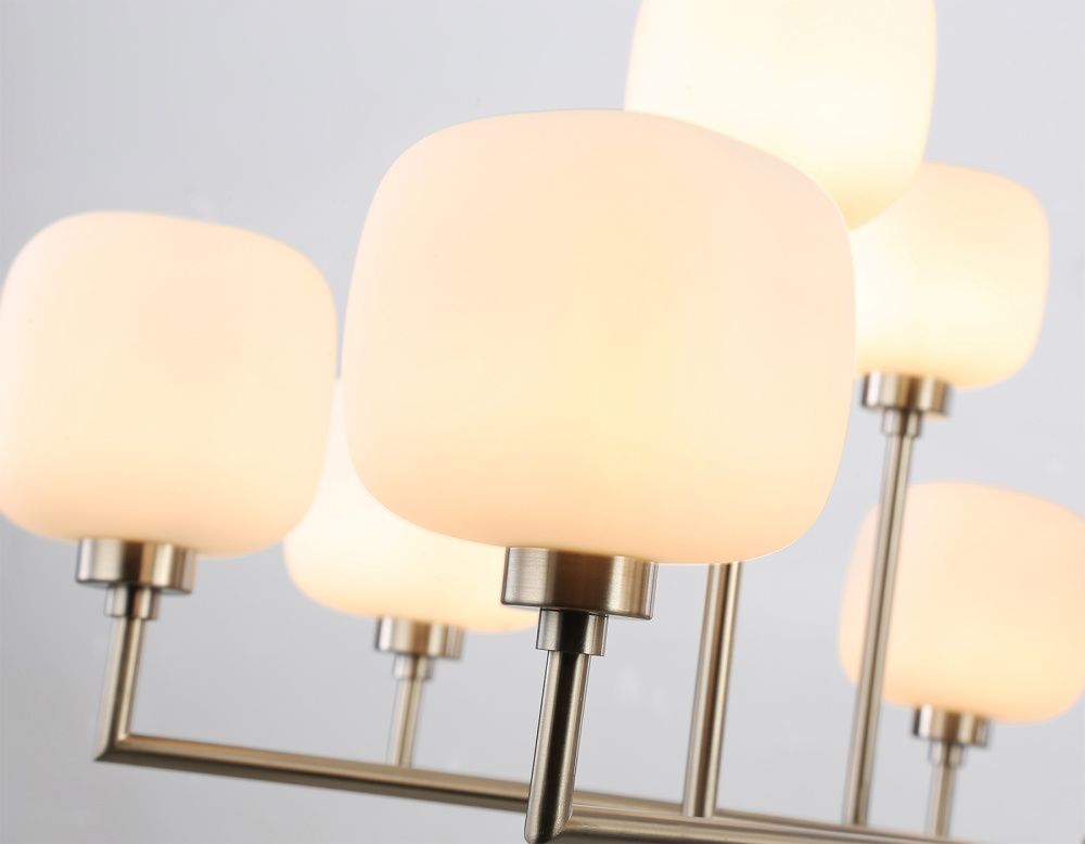 Люстра на штанге с мрамором **32,5-68 см, 12*G9*40W, K, Ambrella Light High Light LH53005, сатин