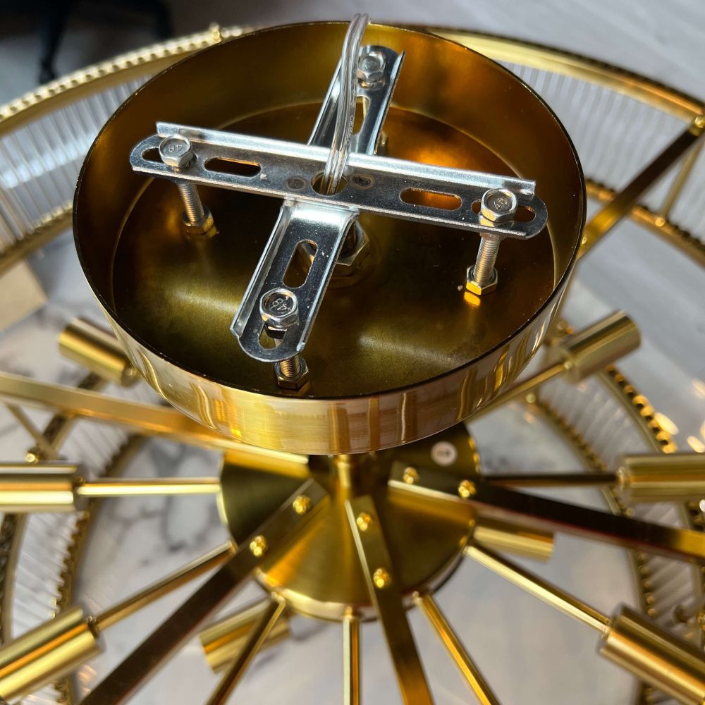 Люстра на штанге RH Marais Round Chandelier D80 80*80*30 см, 12*E14*40W, ImperiumLoft 40.2668, Латунь