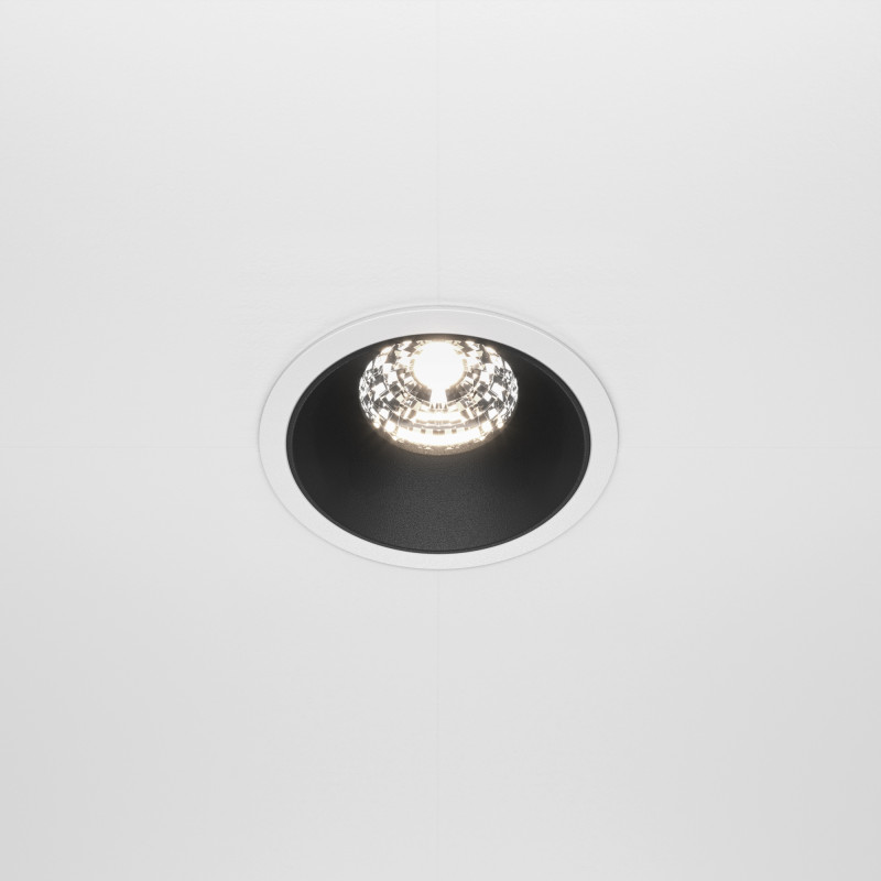Светильник 9 см, 15W, 4000K, Maytoni Downlight Alfa LED DL043-01-15W4K-RD-WB, белый-черный