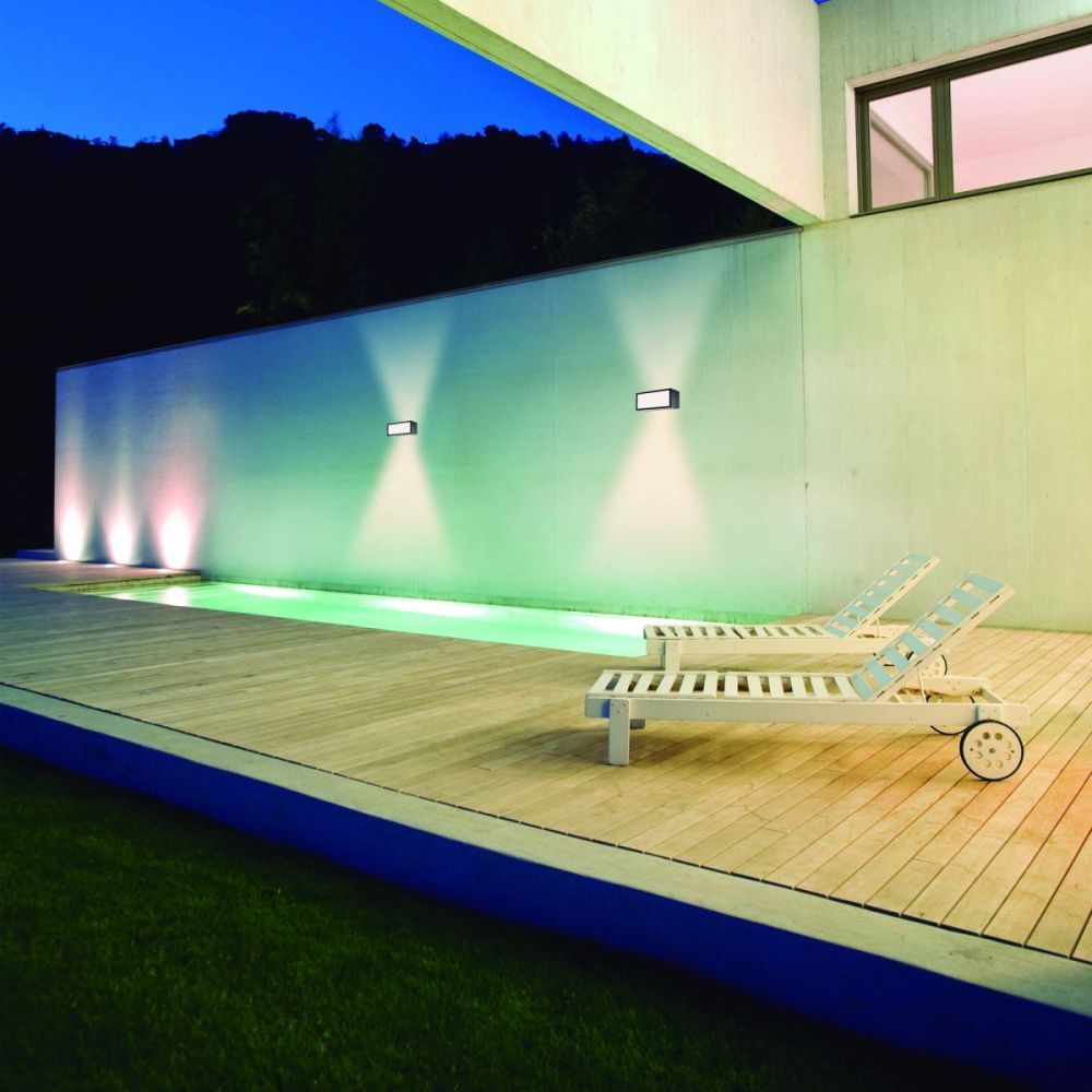 Уличный настенный светильник 15 см, 10W, 3000K, Mantra Cancun 9096, темно-серый