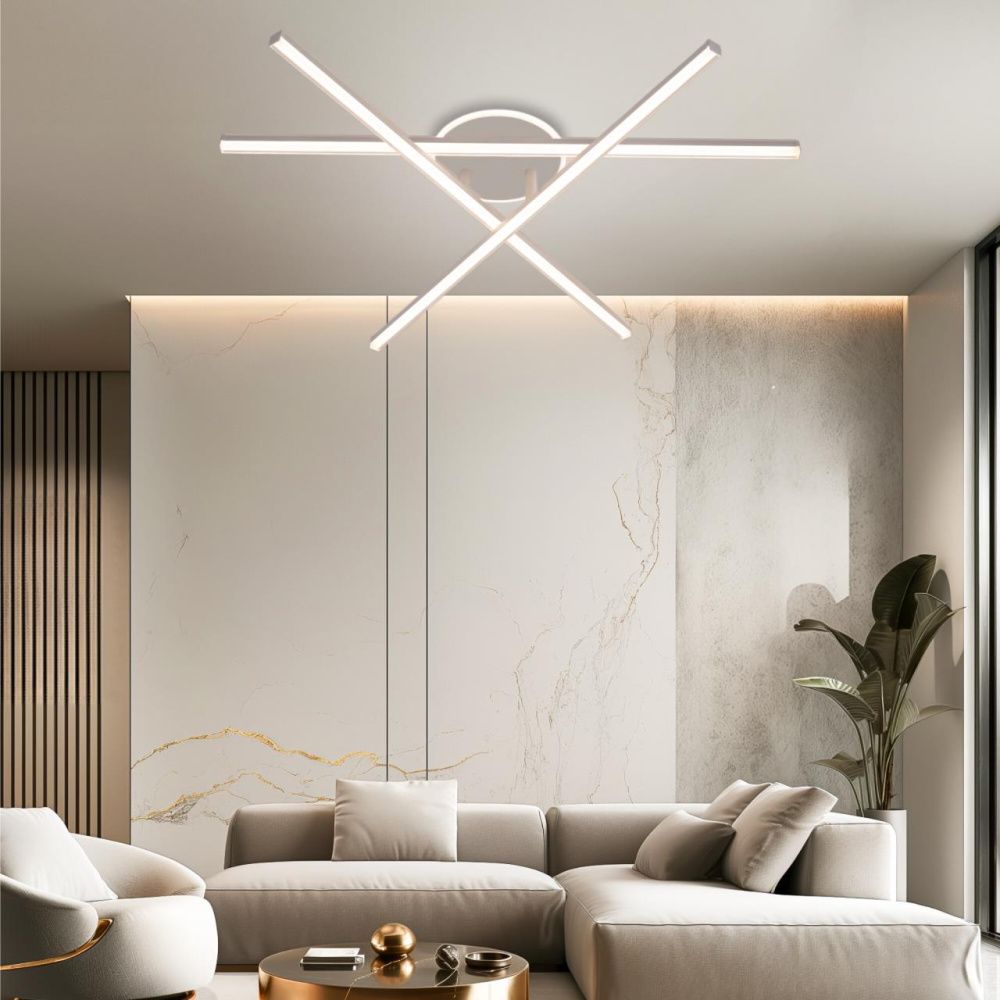 Люстра потолочная с пультом 94*14 см, LED 75W 3000-5500K Citilux Trent CL203630 белый