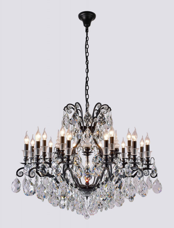 Люстра 100 см, Crystal Lux MAGNIFICO SP19 BLACK/TRANSPARENT Черный