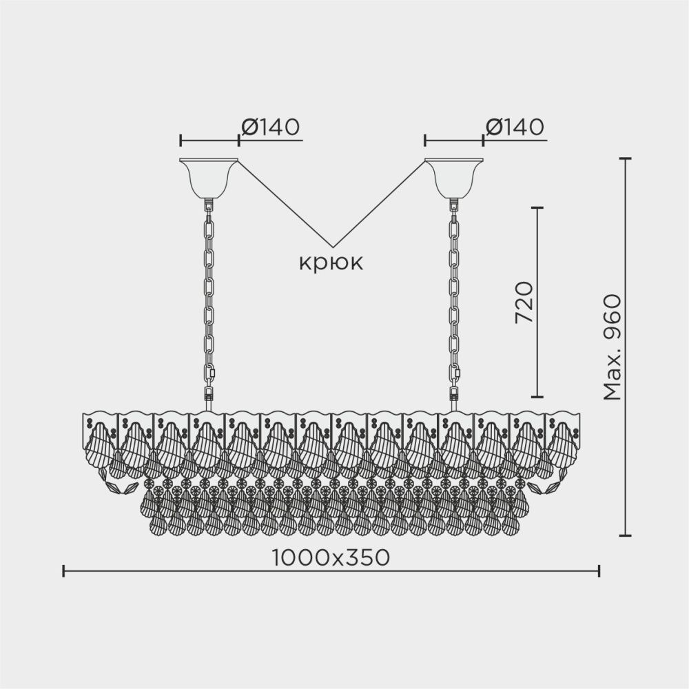 Подвесная люстра MODELUX premium ML.8881.14P GD