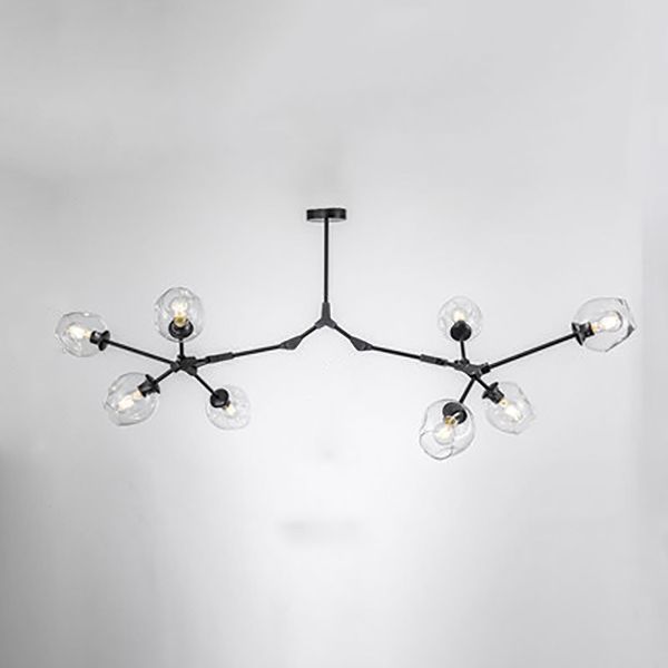 Люстра на штанге Адель Branching Bubble Chandelier L11 Black Amber 185*185*110 см, 11*E27*60W, ImperiumLoft 40,14, Чёрный
