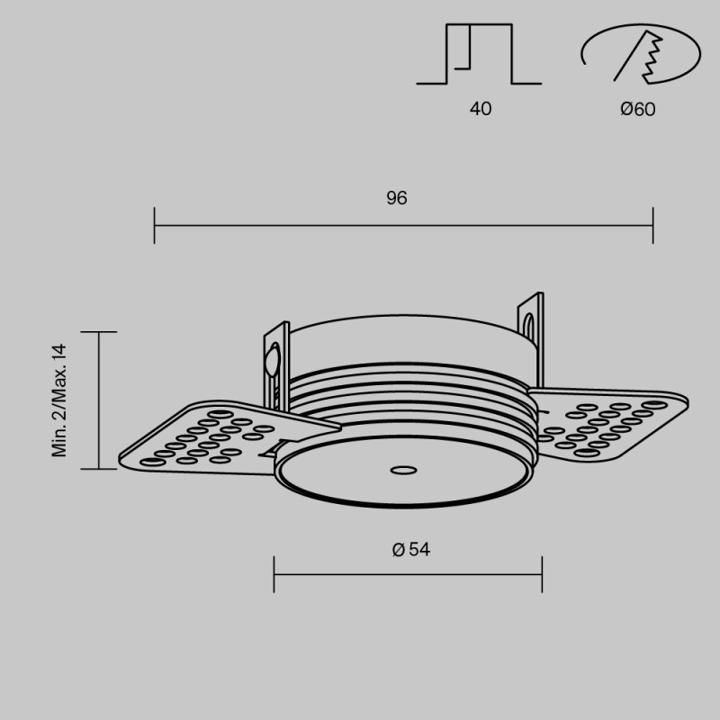 База встраиваемая 5,4*5,4*2,7 см, Maytoni Technical ACCESSORIES PA001-TRS-B черный