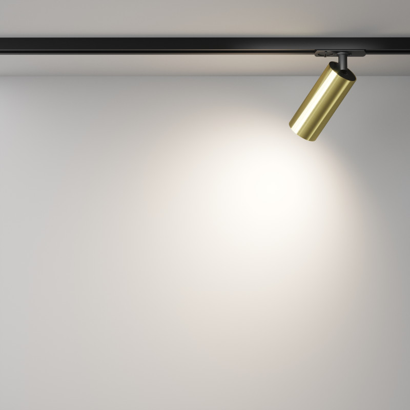 Светильник на шине 5,2*5,2*15,8 см, LED, 12W, 4000К, Maytoni Technical FOCUS LED TR021-1-12W4K-W-BBS латунный