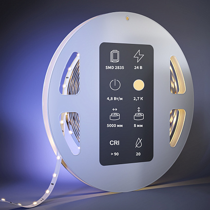 High CRI светодиодная лента Ultra 24В 2835 4,8Вт/м 2700К 5м IP20 201081 Maytoni  Led Strip, цена за метр, отгружается по  5 м