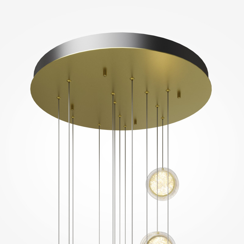 Каскадная люстра 60*60*367 см, LED, 3000К, Maytoni Pharao MOD361PL-L58BS3K латунный