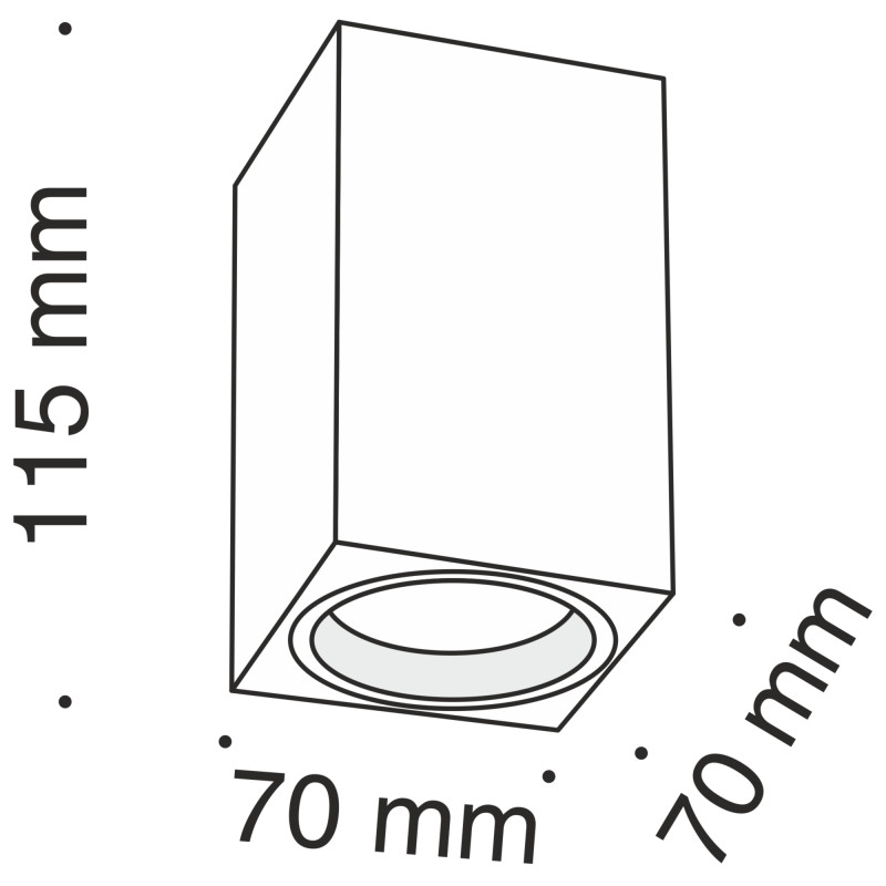 Светильник 7*7 см, GU10 50W, Maytoni Alfa C011CL-01B, черный