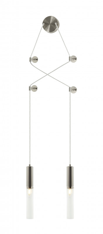 Светильник 15*60*53/150 см, 2*E14 40W Никель Stilfort Satori 2161/11/02WP