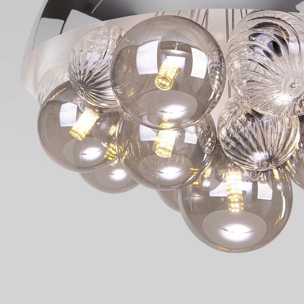 Подвесной светильник 45*45*48-96 см, 10*G9*5W, Eurosvet Anait 30178, хром, a069152